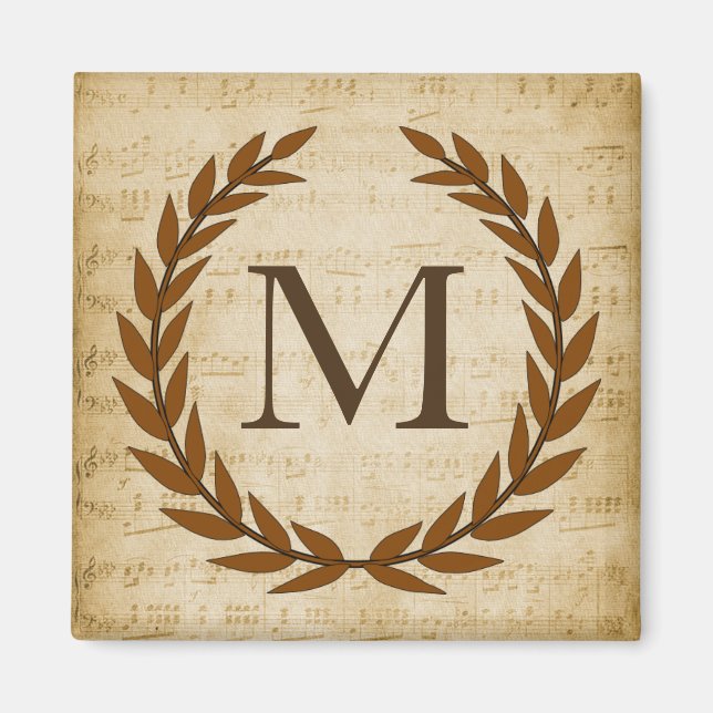Laurel Wandan Lakan Music Monogram Initial M Magnet (Framsidan)