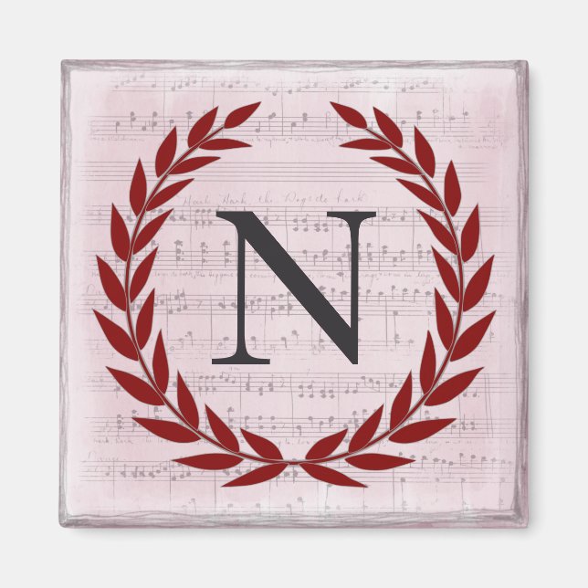 Laurel Wandan Lakan Music Monogram Initial N Magnet (Framsidan)