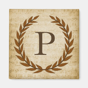Laurel Wandan Lakan Music Monogram Initial P Magnet