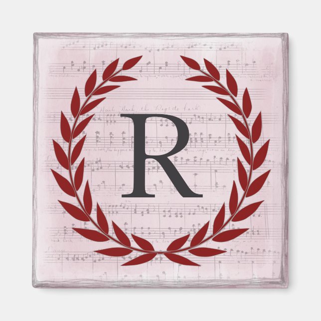 Laurel Wandan Lakan Music Monogram Initial R Magnet (Framsidan)