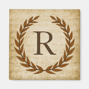 Laurel Wandan Lakan Music Monogram Initial R Magnet