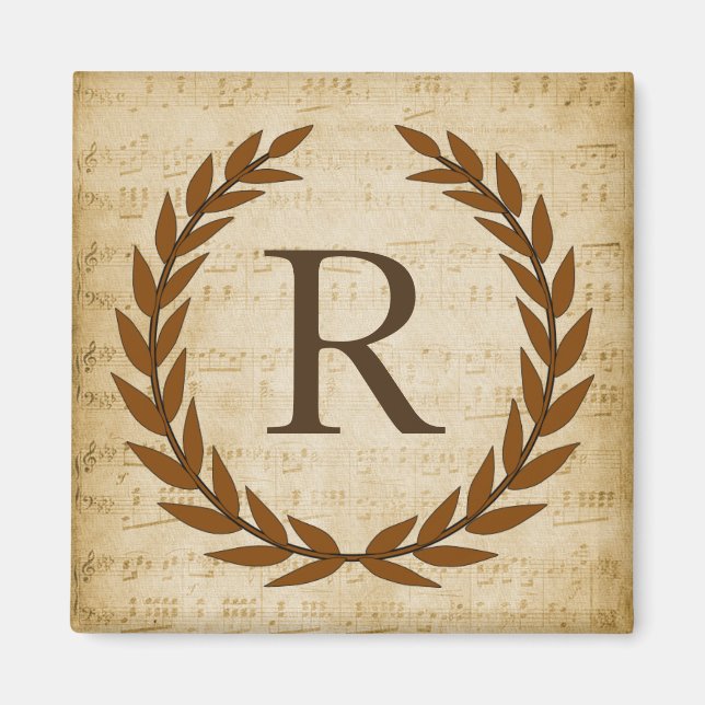Laurel Wandan Lakan Music Monogram Initial R Magnet (Framsidan)