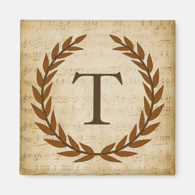 Laurel Wandan Lakan Music Monogram Initial T Magnet (Framsidan)
