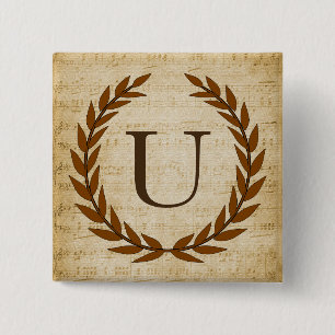 Laurel Wandan Lakan Music Monogram Initial U Knapp