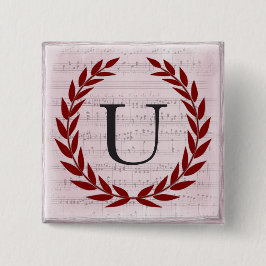 Laurel Wandan Lakan Music Monogram Initial U Knapp