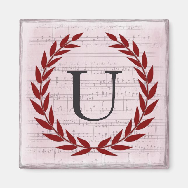 Laurel Wandan Lakan Music Monogram Initial U Magnet (Framsidan)