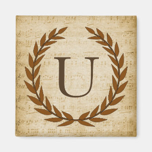 Laurel Wandan Lakan Music Monogram Initial U Magnet