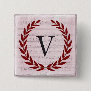 Laurel Wandan Lakan Music Monogram Initial V Knapp