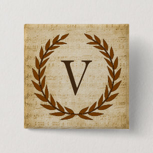 Laurel Wandan Lakan Music Monogram Initial V Knapp