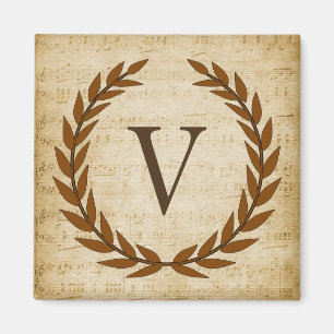 Laurel Wandan Lakan Music Monogram Initial V Magnet