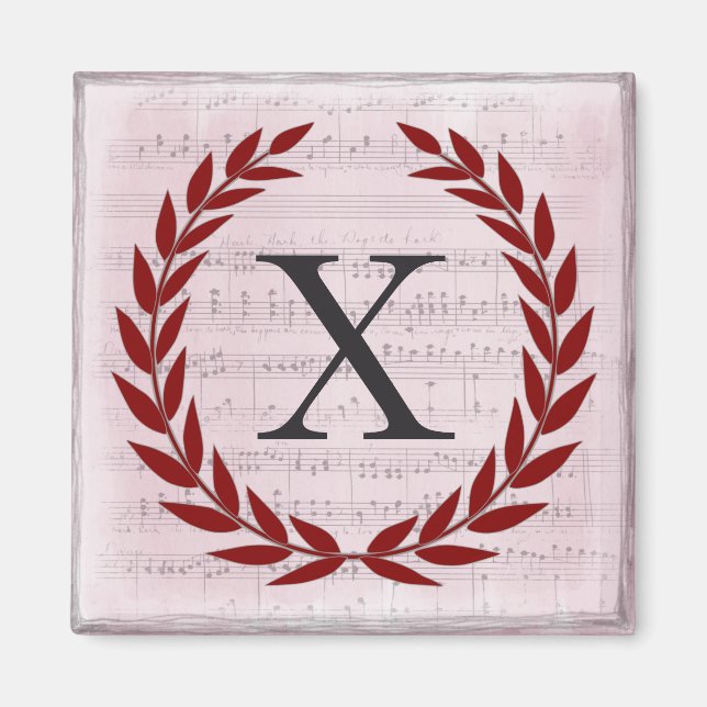 Laurel Wandan Lakan Music Monogram Initial X Magnet (Framsidan)