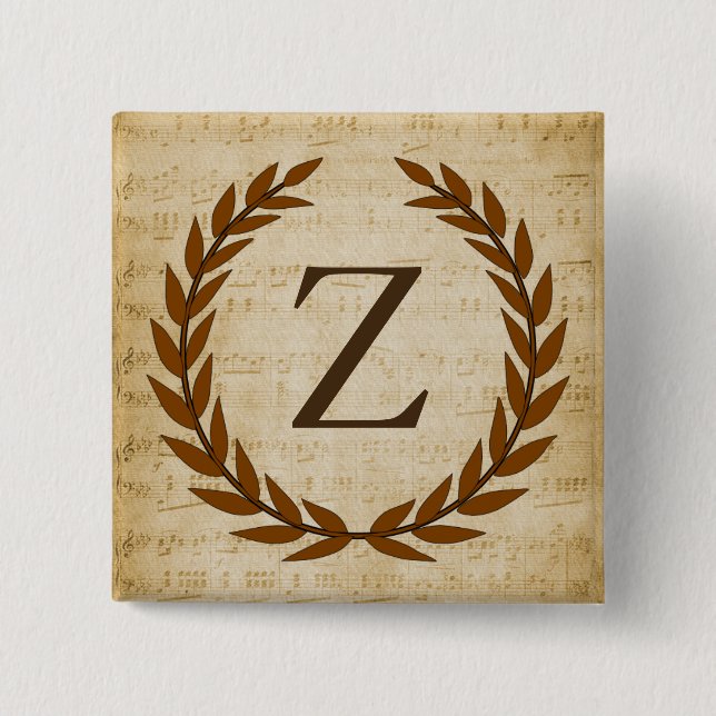 Laurel Wandan Lakan Music Monogram Initial Z Knapp (Framsida)
