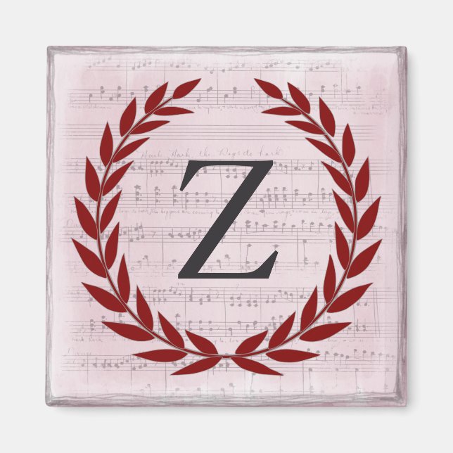 Laurel Wandan Lakan Music Monogram Initial Z Magnet (Framsidan)