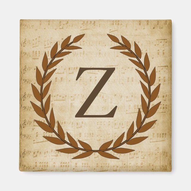 Laurel Wandan Lakan Music Monogram Initial Z Magnet (Framsidan)
