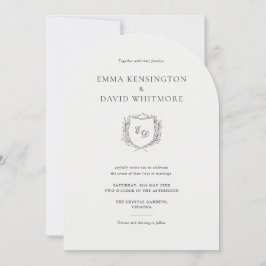 Laurel Wandan Vapensköld Minimalist Arch Stil Bröl Inbjudningar