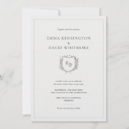 Laurel Wandan & Vapensköld Minimalist Elegant bröl Inbjudningar