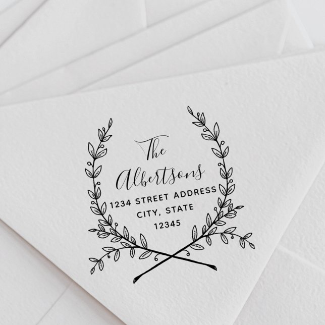 Laurel WandeCalligraphy Namn Returadress Stämpel (Skapare uppladdad)