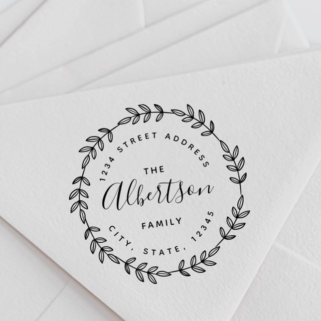Laurel Wandecirkulär Family Namn Returadress Självfärgande Stämpel (Skapare uppladdad)