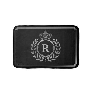 Laurel Wandedeg Krona Monogrammed Silver Black, Ro Badrumsmatta