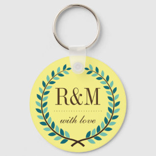 Laurel Wandedeg Monogram Keychain Gult and Blue Nyckelring