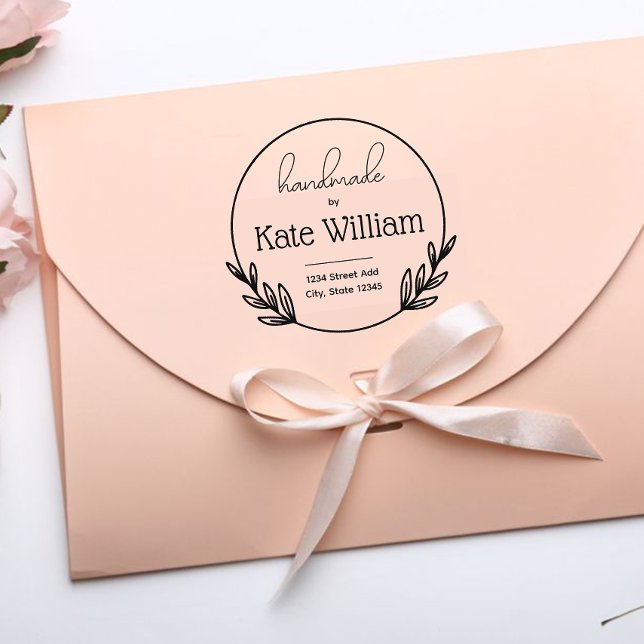 Laurel Wandehandgjord returadress frimärke Stämpel (Skapare uppladdad)
