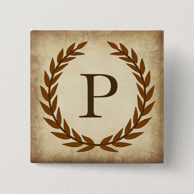 Laurel Wandeine Åldras Papyrus Monogram Initial P Knapp (Framsida)