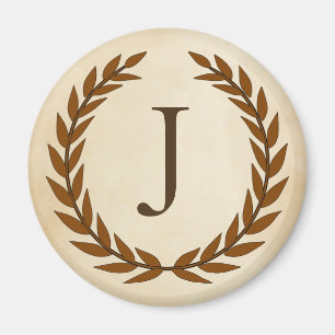 Laurel Wandeon Parchment Monogram Initial J Magnet