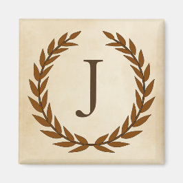 Laurel Wandeon Parchment Monogram Initial J Magnet