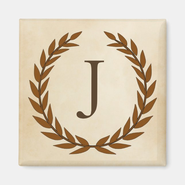 Laurel Wandeon Parchment Monogram Initial J Magnet (Framsidan)