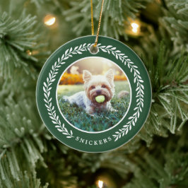 Laurel Wandepet Photo jul Ornament | GRÖNT