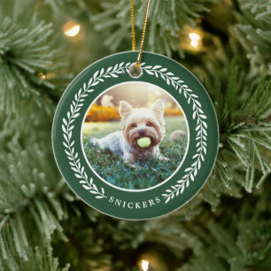 Laurel Wandepet Photo jul Ornament Grönt