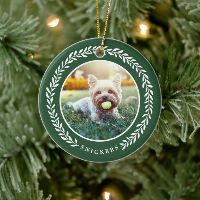 Laurel Wandepet Photo jul Ornament | GRÖNT (Träd)