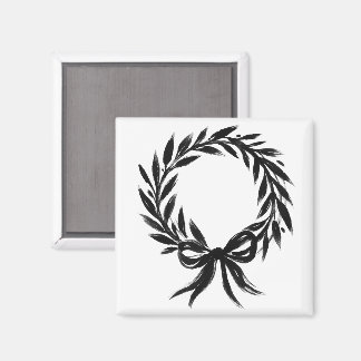 Laurel Wreath with Bow – Botanical Emblem on  Magnet