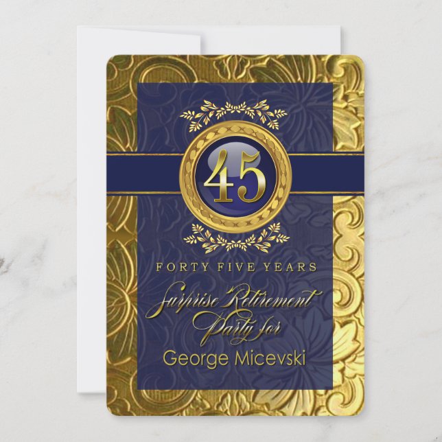 Lauren4 Elegant Glamor Embossed Pension Party Inbjudningar (Framsida)