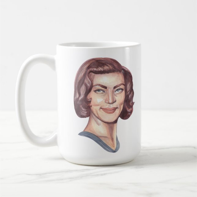 Lauren Bacall Porträtt Kaffemugg (Vänster)