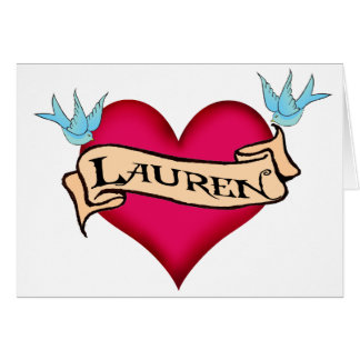 Lauren - beställnings- hjärtatatueringT-tröja & Hälsningskort