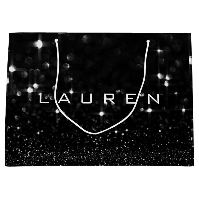 Lauren Black White Glitter Favor Spark (Framsidan)