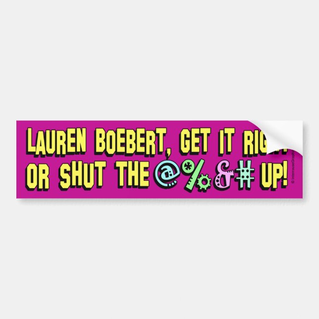 Lauren Boebert, stäng @%&#! Bumper Sticker Bildekal (Framsidan)