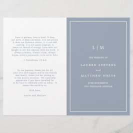 Lauren Dusty Blue Monogram Elegant bröllop