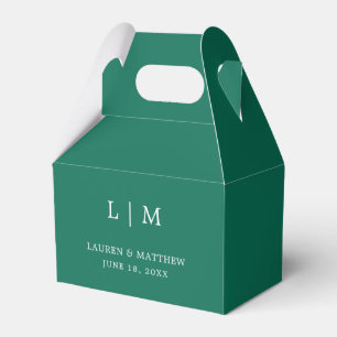 Lauren Emerald Grönt Monogram Elegant bröllop Presentaskar