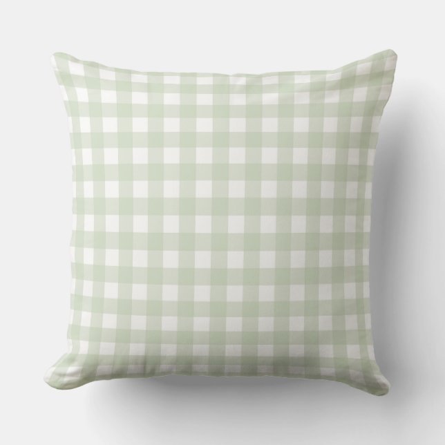 Lauren Gingham Pastel Grönt Kudde (Framsida)