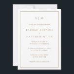 Lauren Guld Monogram Elegant Spanska Bröllop Inbjudningar<br><div class="desc">En enkel inbjudan till spansk bröllop med en elegant och tidlös design med ditt två brev monogram överst och dina detaljer omgivna av ett tunt gräns. All text står i en guld-ton, över en vit bakgrund. Teckensnittet färg kan ändras till valfritt färg genom att klicka på anpassningsknappen eller skapar en...</div>