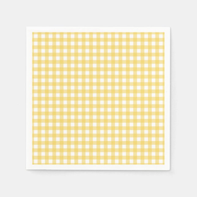 Lauren Gult Gingham Pappersservett (Framsidan)
