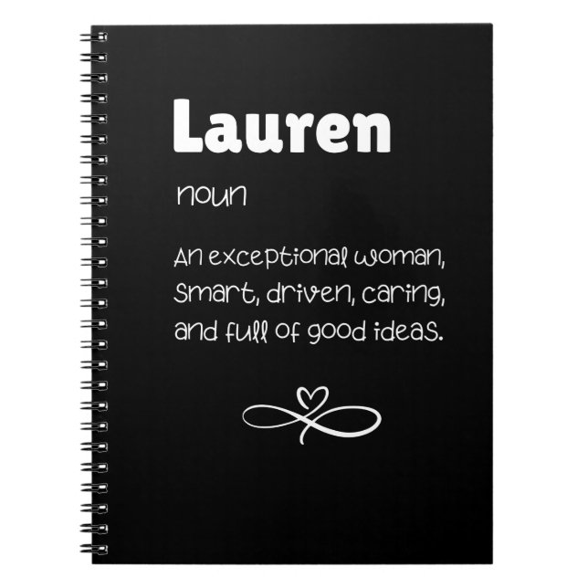 Lauren Noun An Exceptional Women Anteckningsbok (Framsidan)