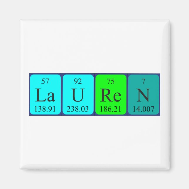Lauren periodisk bord namn magnet (Framsidan)