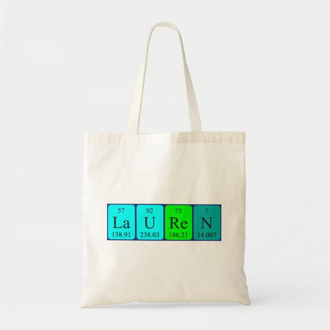 Lauren periodisk bord namn tote bag tygkasse (Framsidan)