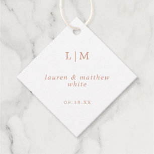 Lauren Ro Guld Monogram Elegant bröllop Gåvor Etiketter