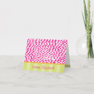 Lauren - Rosa Spots och Lime Rand Anteckningskort