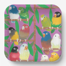 Lauren Rosenberg Original Parakeet 9 tum Square