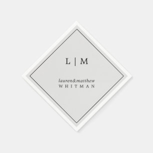 Lauren Silver Monogram Elegant bröllop Pappersservett